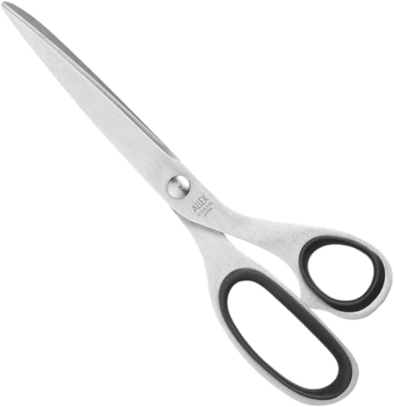 ALLEX\アレックス Japanese Office Scissors for Desk, Extra Large 7.8" All Purpose Scissors, Made in JAPAN, All Metal Sharp Japanese Stainless Steel Blade with Non-Slip Soft Ring, Black - Image 1